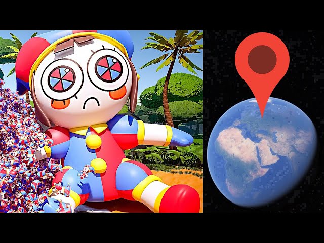 Pomni 50,000 TIMES on Google Earth! The Amazing Digital Circus