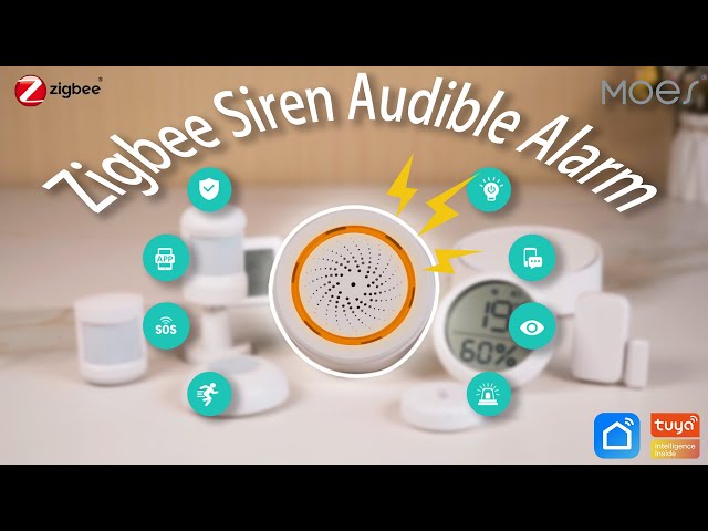 Tuya ZigBee Smart Siren Sensor Sound Light Alarm|Unboxing&Review for scene linkage#alarm#siren#moes