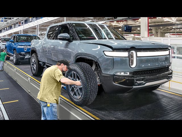 Inside US Mega Factory Producing the Massive Rivian Electric Truck - Production Line