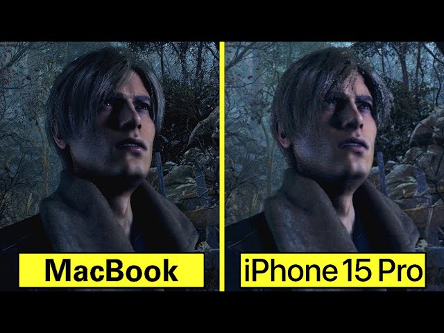 Resident Evil 4 Remake Macbook Pro M2 vs iPhone 15 Pro Graphics Comparison