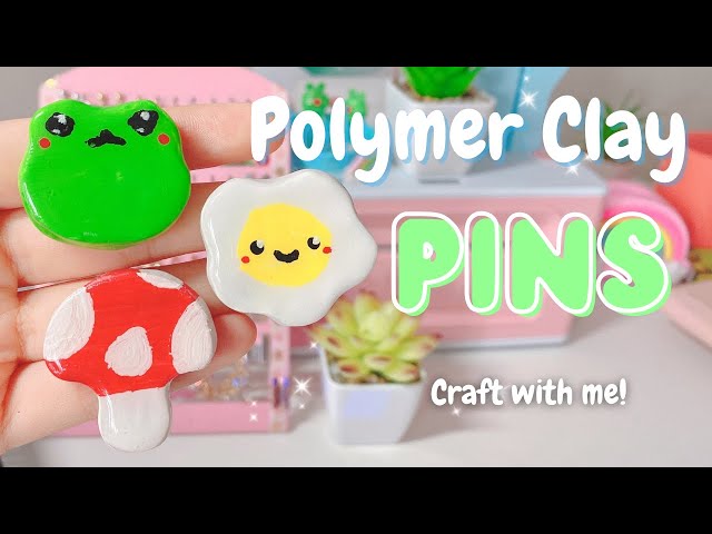 how to make clay pins // craft with me