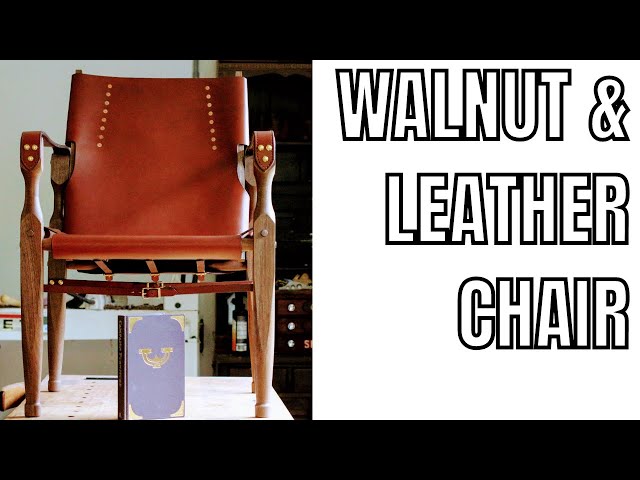 Walnut and Leather Camp or Roorkee Chair // Woodworking & Leatherworking