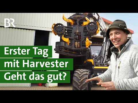 Nagelneuer Harvester im Einsatz: zum ersten Mal damit Bäume fällen, Agrartechnik | Unser Land | BR
