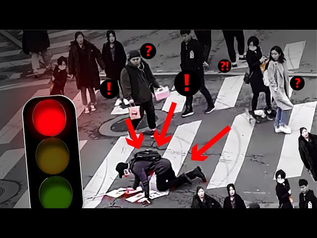 [The Blind Prank] What would you do if you saw a blind person fell over in a crosswalk?
