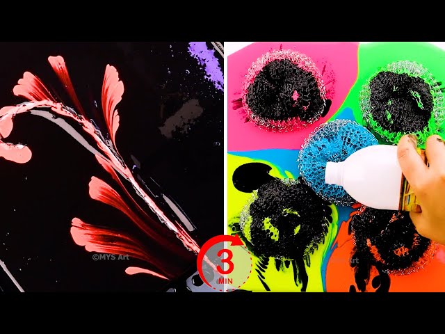 How To Paint Abstract Art in 3 Minutes Step by Step for beginners 😍 | Acrylic Painting Techniques