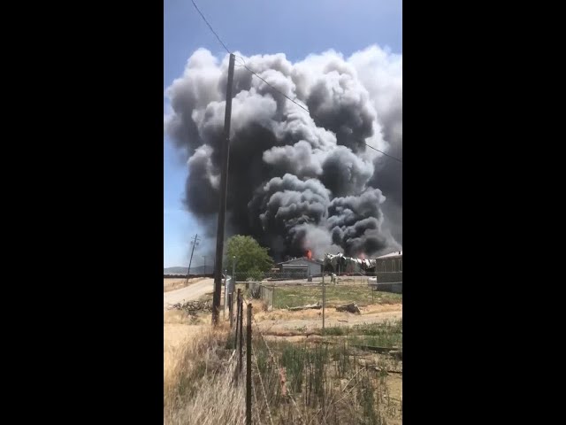 Raw: Large Barn Fire Near Ceres