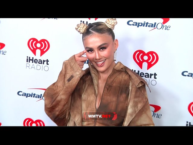Beautiful Agnez Mo arrives at the 2023 iHeartRadio Music Festival Red carpet
