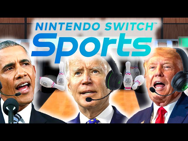 US Presidents Play Nintendo Switch Sports Bowling 4