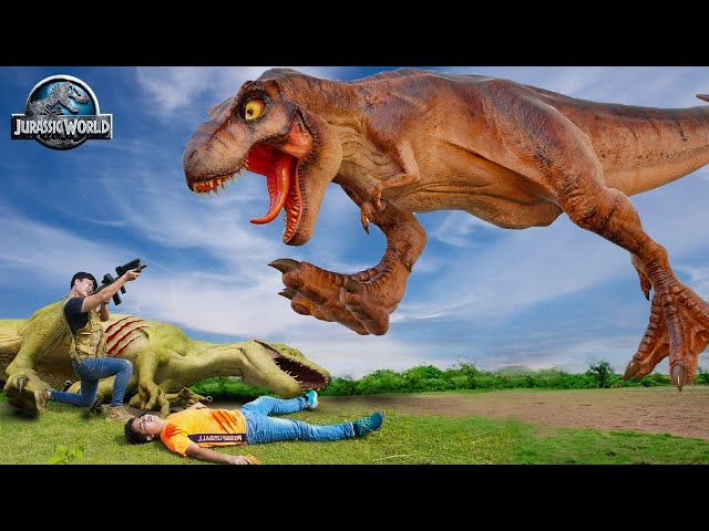 Best Dinosaur Attack 2023 | T-Rex Chase   | Jurassic World 4  Fan-Made | Dinosaur movie |  Ms.Sandy