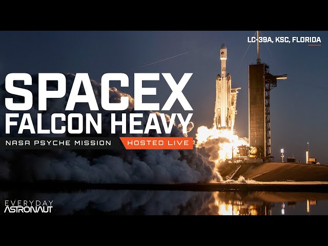 Watch NASA launch "Psyche" on SpaceX's Falcon Heavy rocket to the metal asteroid, 16 Psyche!