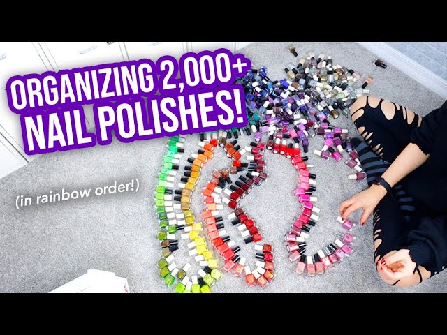 Organizing my 3000+ Nail Polishes in RAINBOW Order! || KELLI MARISSA
