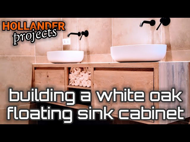 building a white oak floating sink cabinet - bathroom vanity