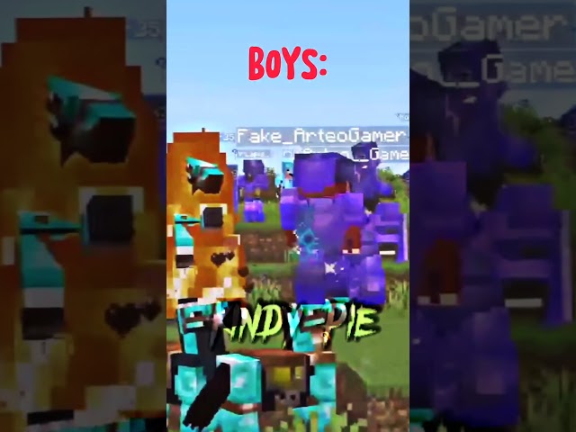 Playing Minecraft ( Girls vs Boys ) #short