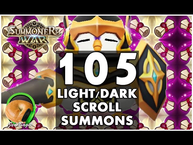 SUMMONERS WAR : 105 LIGHT/DARK Scroll Summons!!!