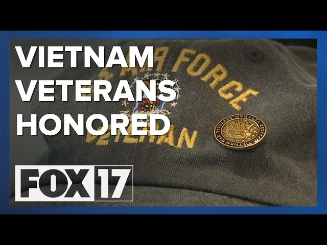 Dozens of Vietnam veterans honored at Grand Rapids pinning ceremony