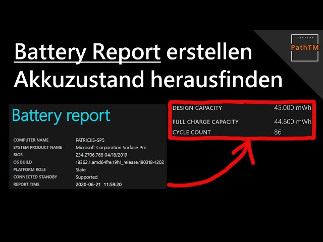 Battery Report erstellen - Akku Restkapazität herausfinden [Windows] | PathTM