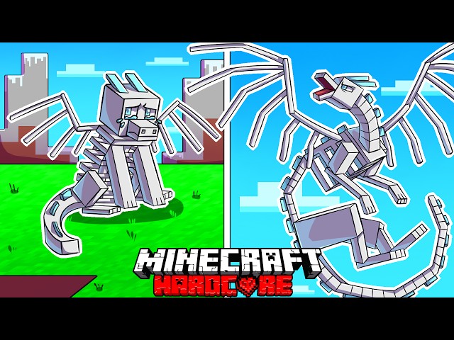 I Survived 100 DAYS as a SKELETON DRAGON in HARDCORE Minecraft!