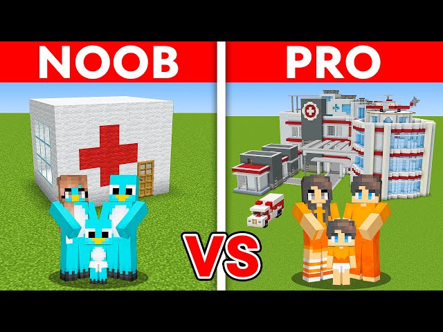 Minecraft: NOOB vs PRO: HOSPITAL BUILD CHALLENGE TO PROTECT MY FAMILY