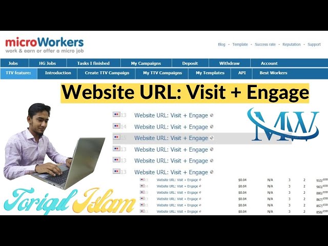 How to do  Website URL: Visit + Engage || Microworker || 5 task together