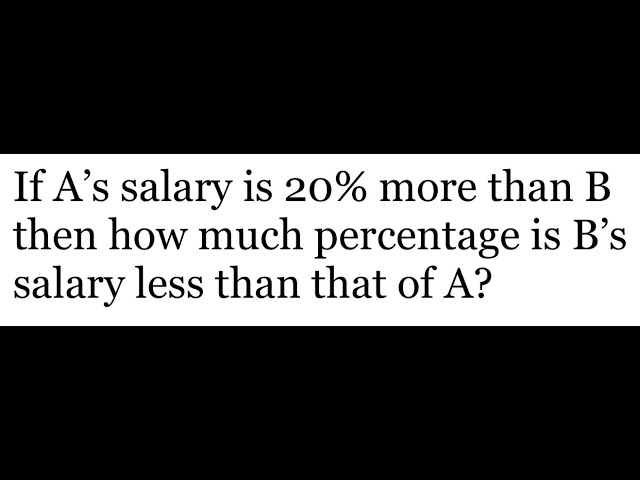 If A’s salary is 20% more than that of B then how much percentage is B’s salary less than that of A?