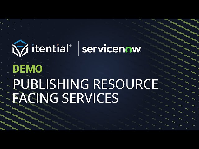 Publishing Infrastructure Automations as RFS with the Itential App for ServiceNow OMT
