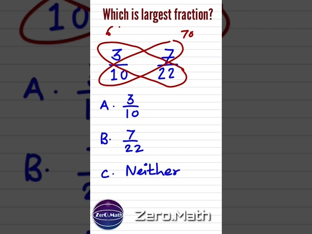 which is larger fraction #shorts #maths #mathstricks #fraction #numbers