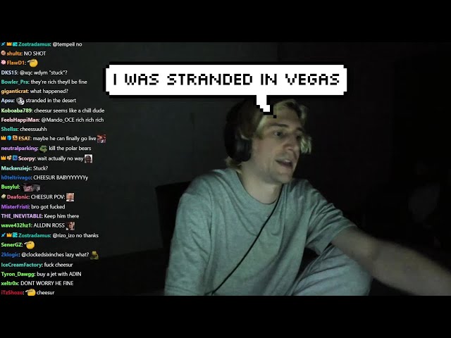 xQc says he was Stranded in Vegas