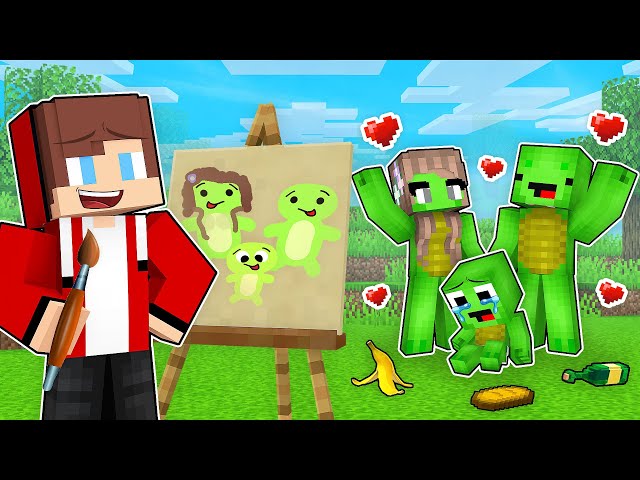 JJ Using DRAWING MOD to ADOPTED Mikey in Minecraft! - Maizen
