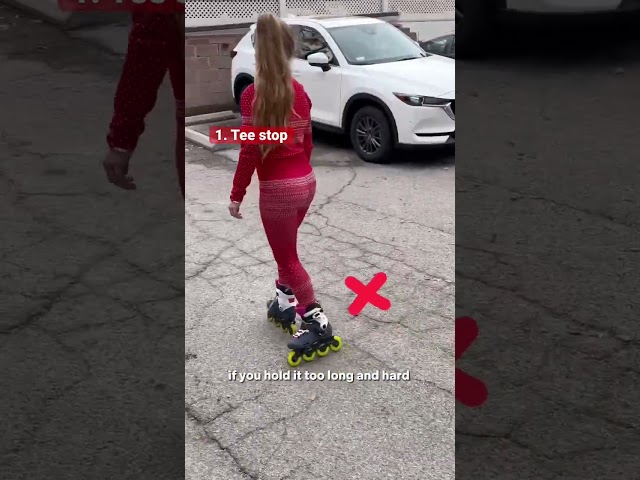 BEST WAY TO STOP ON A HILL ON ROLLERBLADES!! ✋🫶 #inlineskating #howto #rollerblading