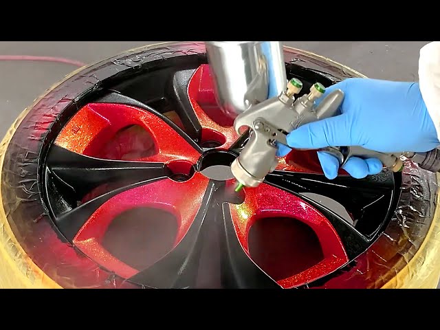 How to paint car wheels.Candy painting, Chameleon paint and Flake paint.