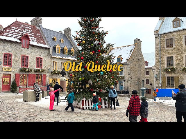 [4K]🇨🇦 Old Quebec Christmas🎄🎀Fairy-tale Petit Champlain & Place Royale. December. 2023