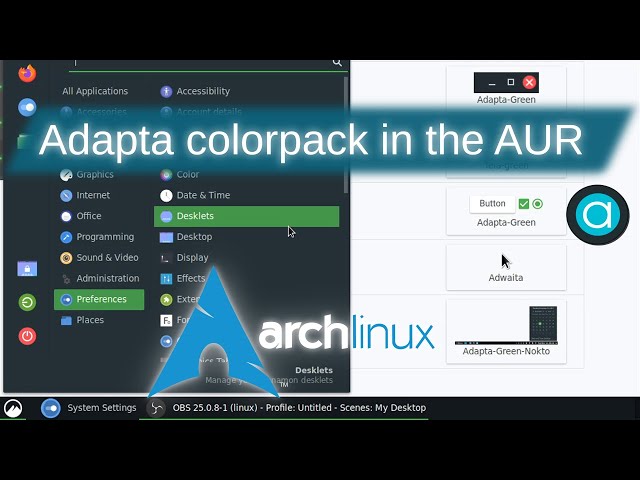The beautiful Adapta GTK colorpack is now available from the AUR!