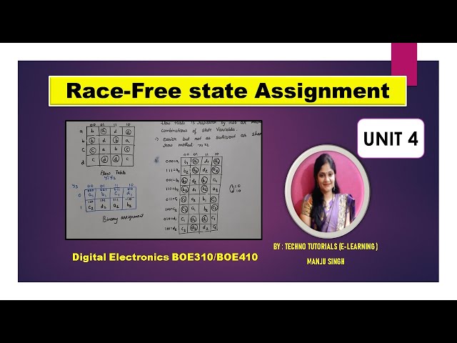 Race free State assignment | Digital Electronics | Unit 4 | critical and non critical Races