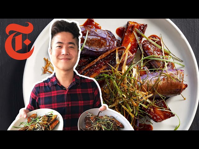 Gochujang-Glazed Eggplant With Fried Scallions | Eric Kim | NYT Cooking