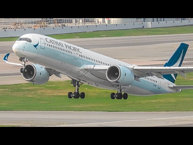 30 TAKEOFFS in 30 MINUTES from UP CLOSE | Hong Kong Airport Plane Spotting [HKG/VHHH]