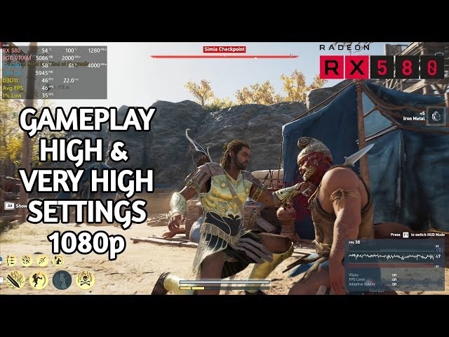 Assassin's Creed Odyssey Gameplay | RX 580 8GB + i7 4790 | HIGH + Very HIGH  Settings | 1080p