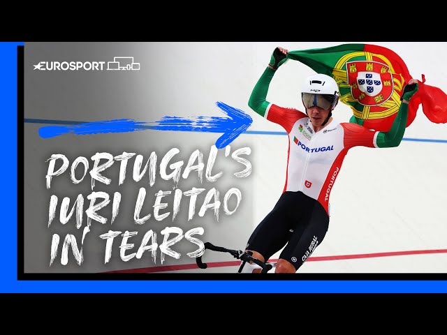 Luri Leitao in tears after winning Gold in Men’s 15km Scratch Race | 2022 European Championships