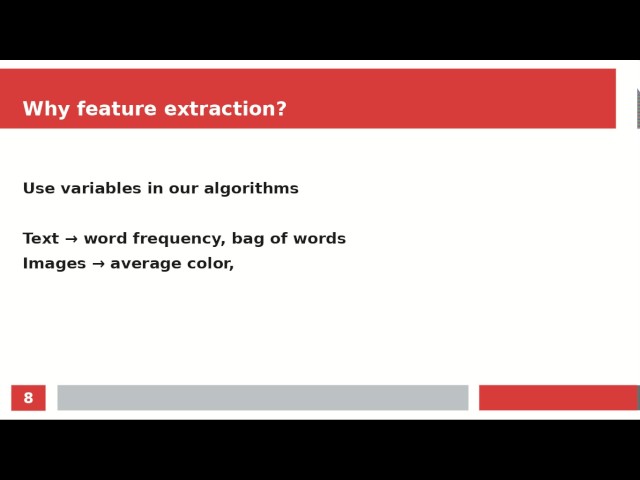 Machine Learning - Feature Extraction
