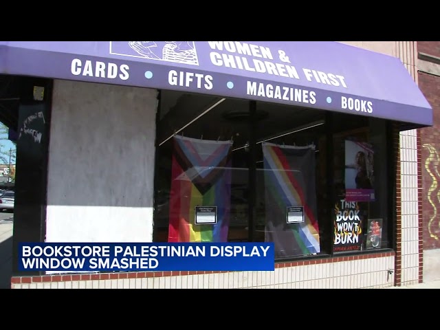 Vandals smash Palestinian flag window display at Andersonville bookstore