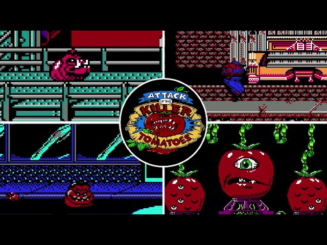 Attack of the Killer Tomatoes (NES) All Bosses (No Damage)