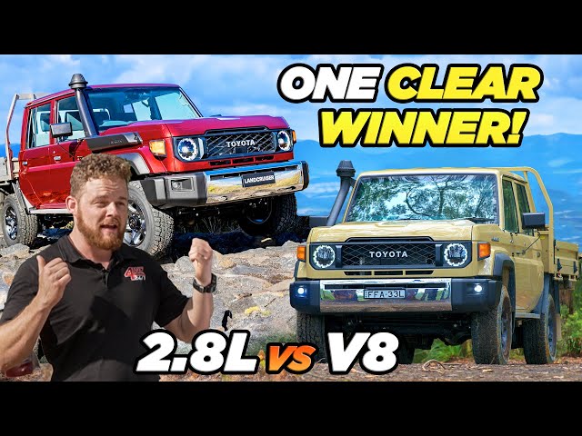V8 v.s. 4 Cylinder LandCruiser Dyno Tuning shootout! New 79 Series compared towing & offroad
