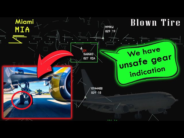 Swift Air B734 with UNSAFE GEAR INDICATION | Blows Tires on Landing!