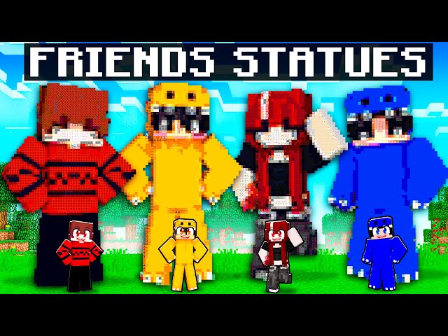Minecraft FRIENDS STATUE House Battle with My GIRLFRIEND BULLY!
