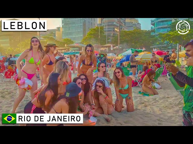 🇧🇷 RIO DE JANEIRO BEST BEACH and Nightlife, LEBLON DISTRICT. Complete Sunny Day | Brazil 2021