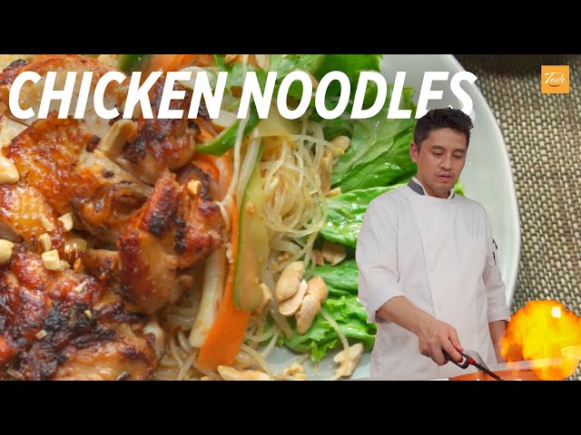 How to make yummy chicken with noodle salad | Yummy Chicken Recipe | Asian Salad