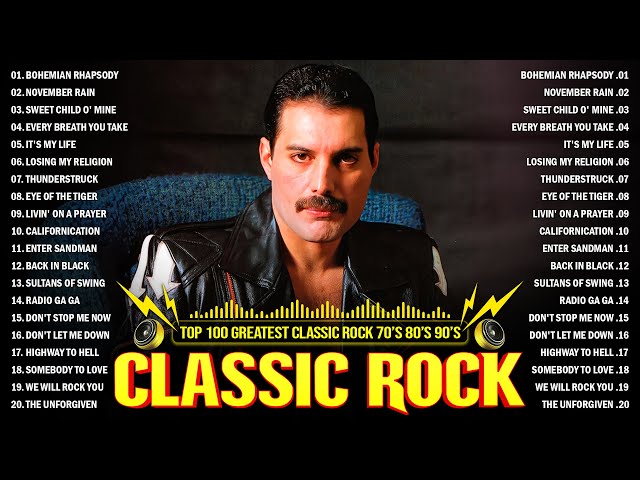 Top 100 Classic Rock Songs Of All Time - ACDC, Pink Floyd, Eagles, Queen, Def Leppard, Bon Jovi, U2