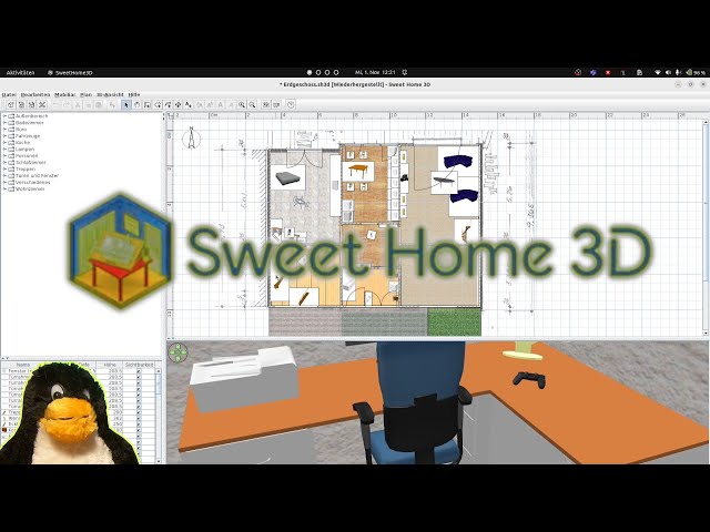Ubuntu 22.04: Sweet Home 3D  - Gestallte Dein eigenes Heim