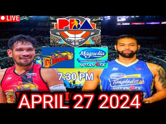 GAME TODAY SAN MIGUEL VS MAGNOLIA)schedule PBA) Apr 27 2024) season 48th) PBA LIVE... All philipino