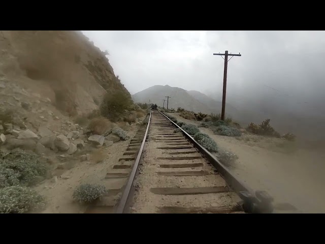 Railcart for the Carrizo Gorge Railway goin up