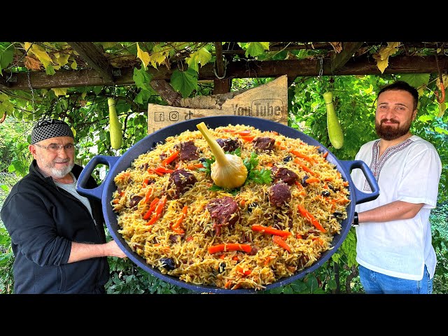 PLOV RECIPE: Traditional Uzbek pilaf with meat! outdoor Cooking